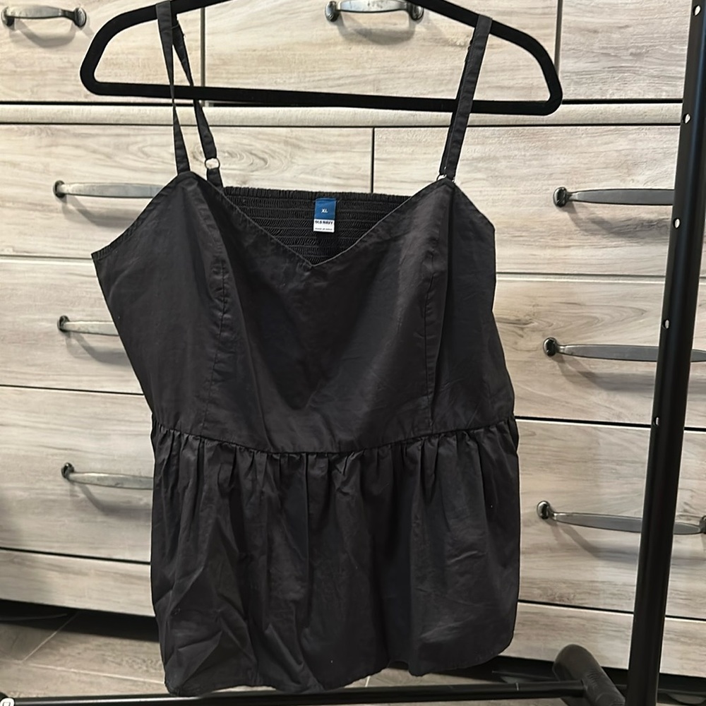 Old Navy Black Peplum Tank top- size XL
